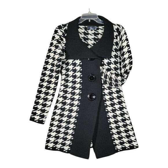 P. Luca Milano Sweater Houndstooth Pattern Acrylic Long Sleeve Women's Sz Small - Picture 4 of 9
